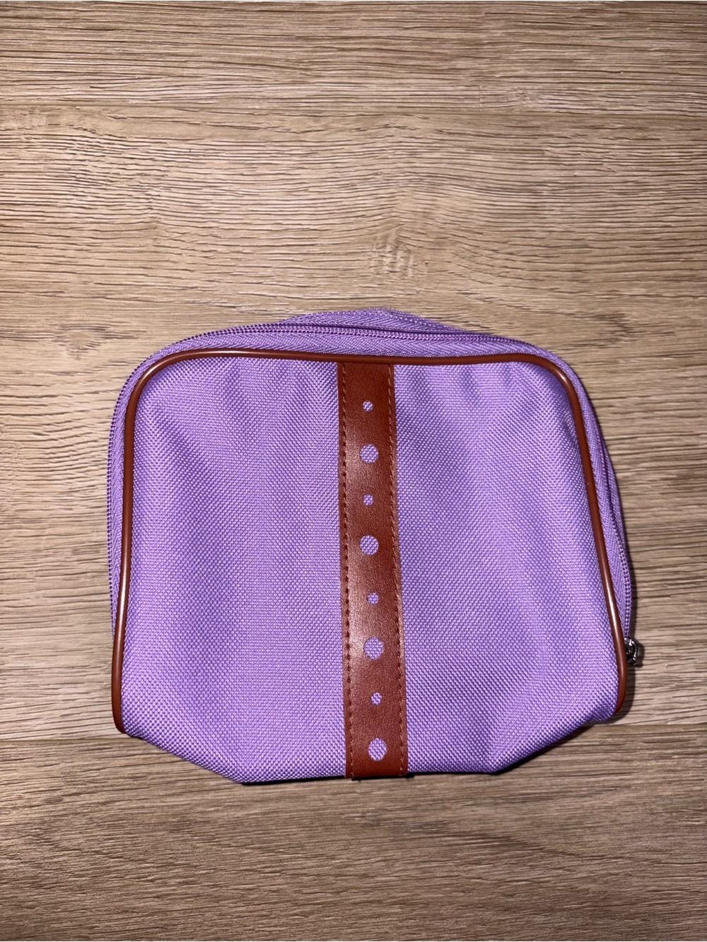 Lancôme Cosmetic Pouch with Brown Trim
